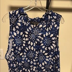 Lane Bryant Blue Sleeveless Ruffled Blouse